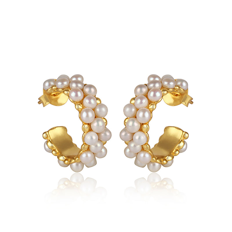 Sea Salt Hoop Earrings - Pearl