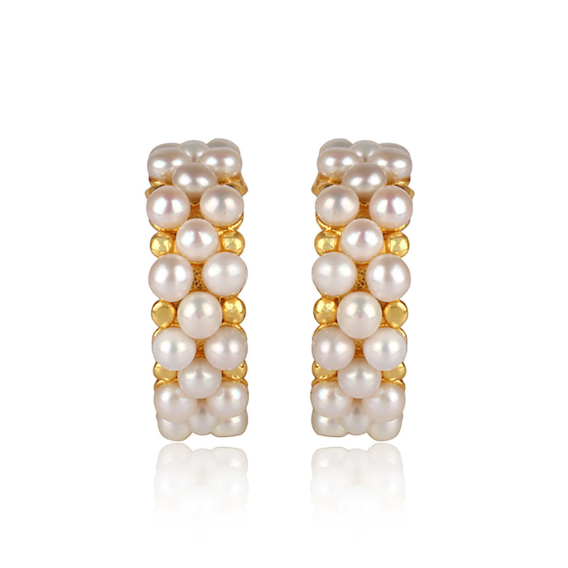 Sea Salt Hoop Earrings - Pearl