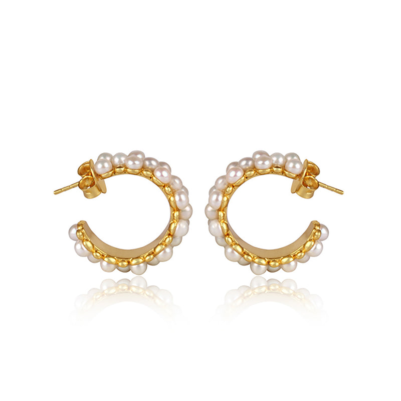 Sea Salt Hoop Earrings - Pearl