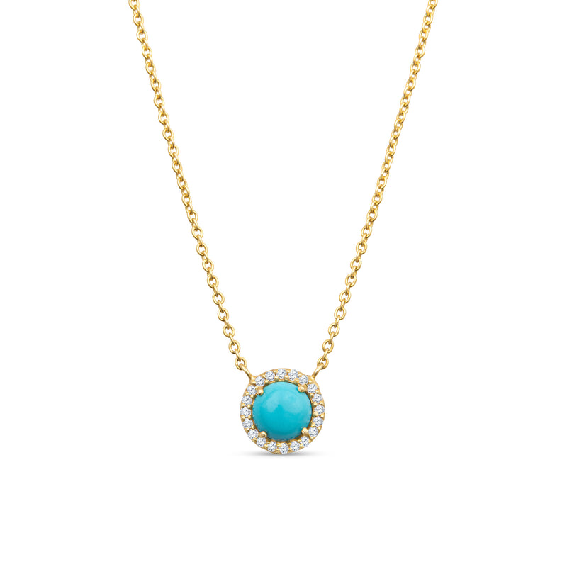 Aubrey 14K Gold Turquoise Pendant Necklace with Diamonds