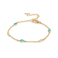 Nina 14K Gold Dainty Bracelet with White Diamonds