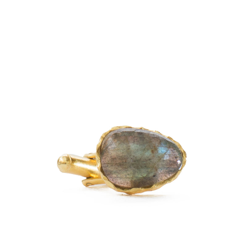 Men Cufflink and Stud Set- Labradorite