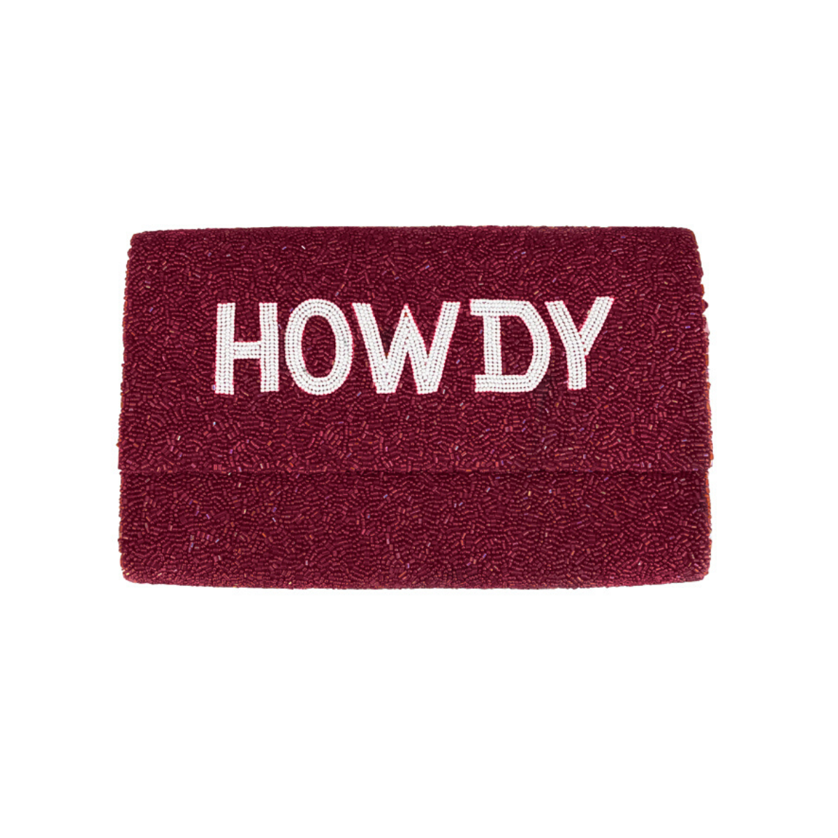 Custom Howdy Fully Beaded Clutch Purse - Christina Greene LLC