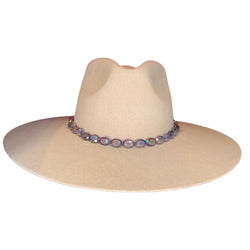 Deep Purple Oval Beaded Hat Band