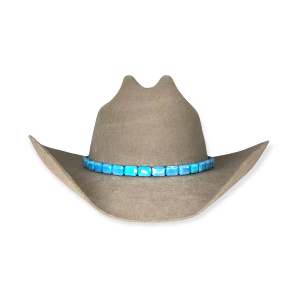 Faceted Sky Blue Hat Band