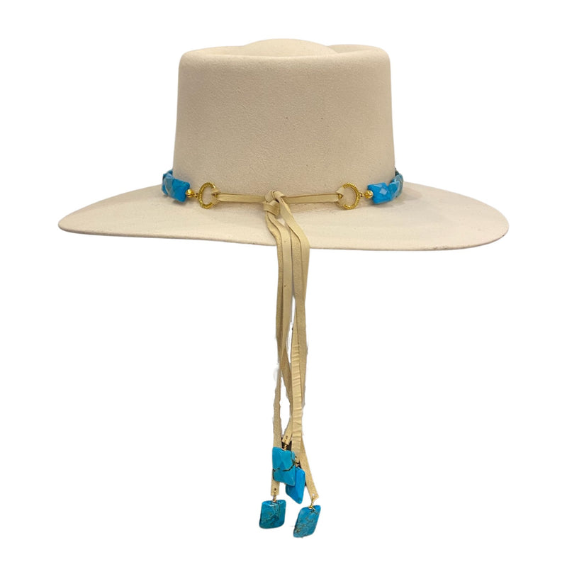 Large Turquoise Faceted Hat Band