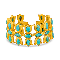 Flower Crown Cuff - Turquoise