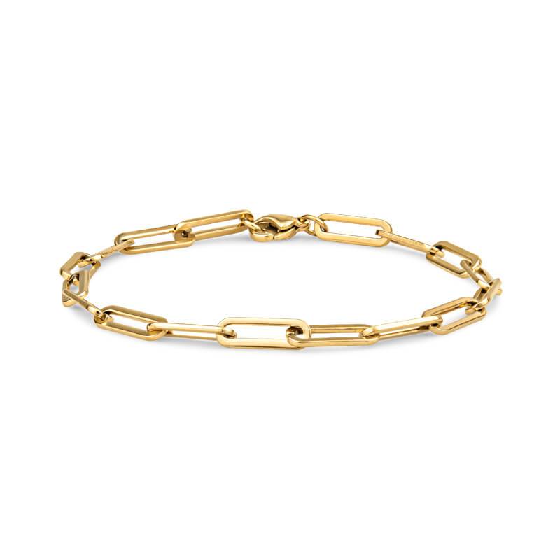 18K Gold Paperclip Necklace and Bracelet Gift Set