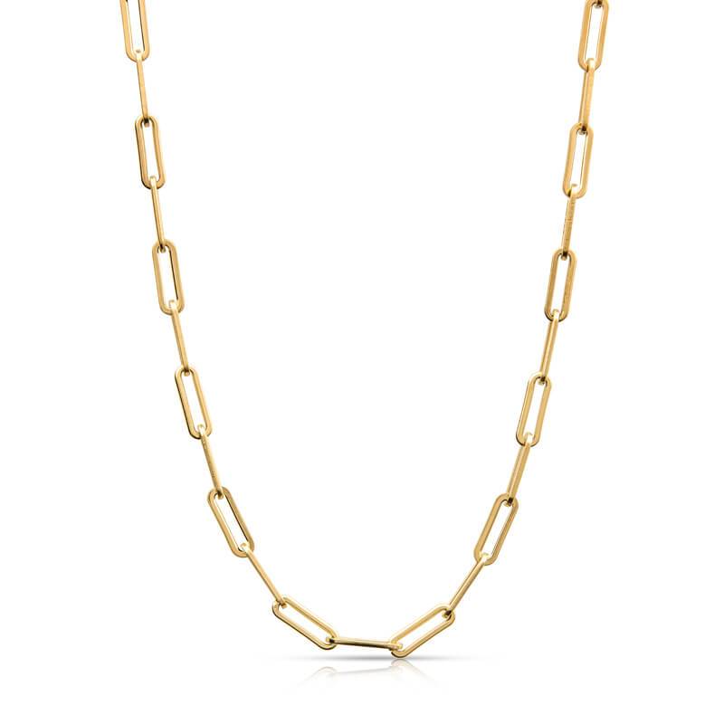 18K Gold Paperclip Necklace and Bracelet Gift Set