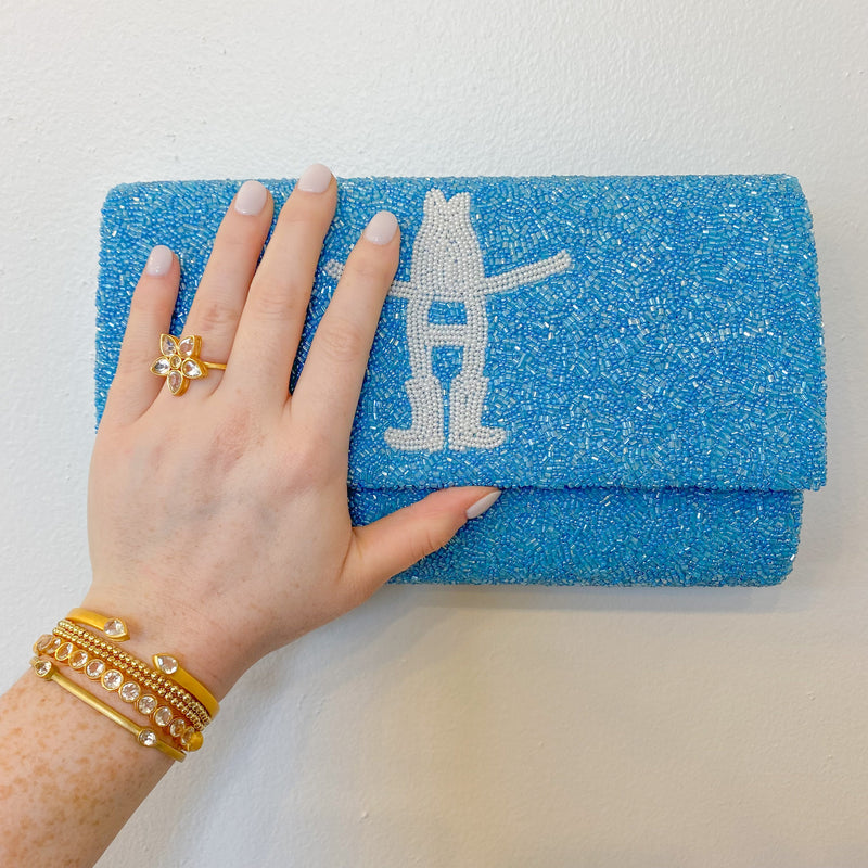 Houston Rodeo Logo Fully Beaded Clutch