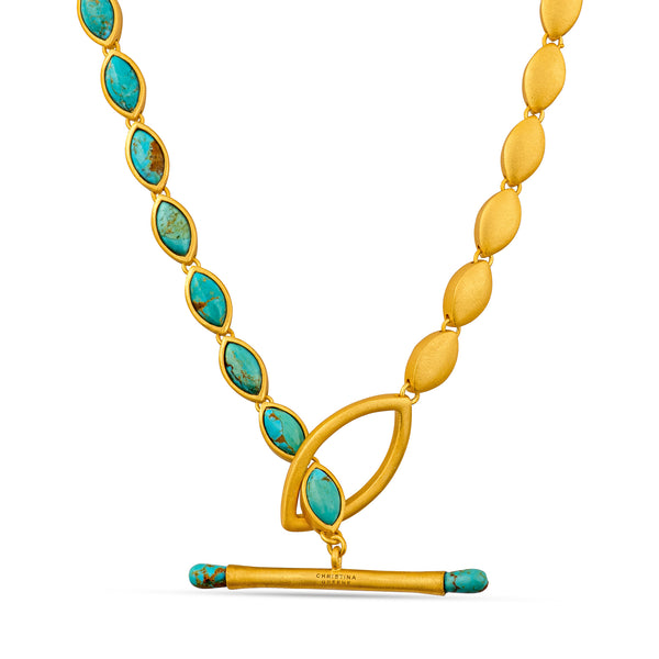 Jasmine Toggle Necklace - Turquoise