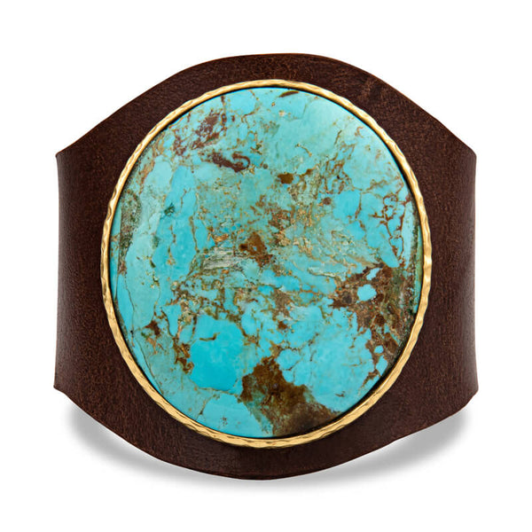 Leather Cuff - Turquoise