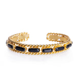 Cable Bangle - Black Onyx - Christina Greene LLC