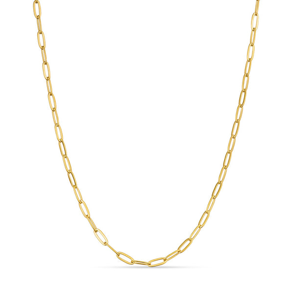 Gold Paperclip Chain Necklace - 2.1mm