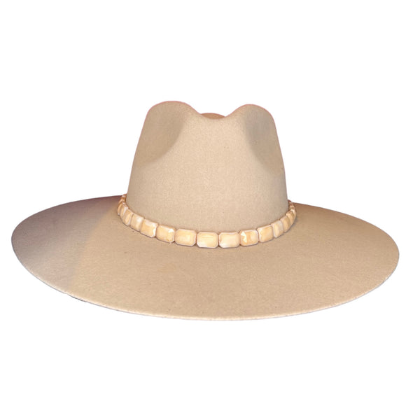 Peach Rectangle Beaded Hat Band
