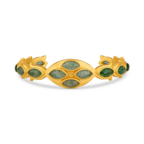 Primrose Cuff - Green Strawberry Quartz