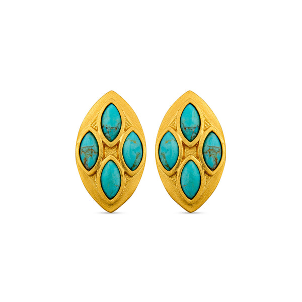Primrose Stud Earrings - Turquoise
