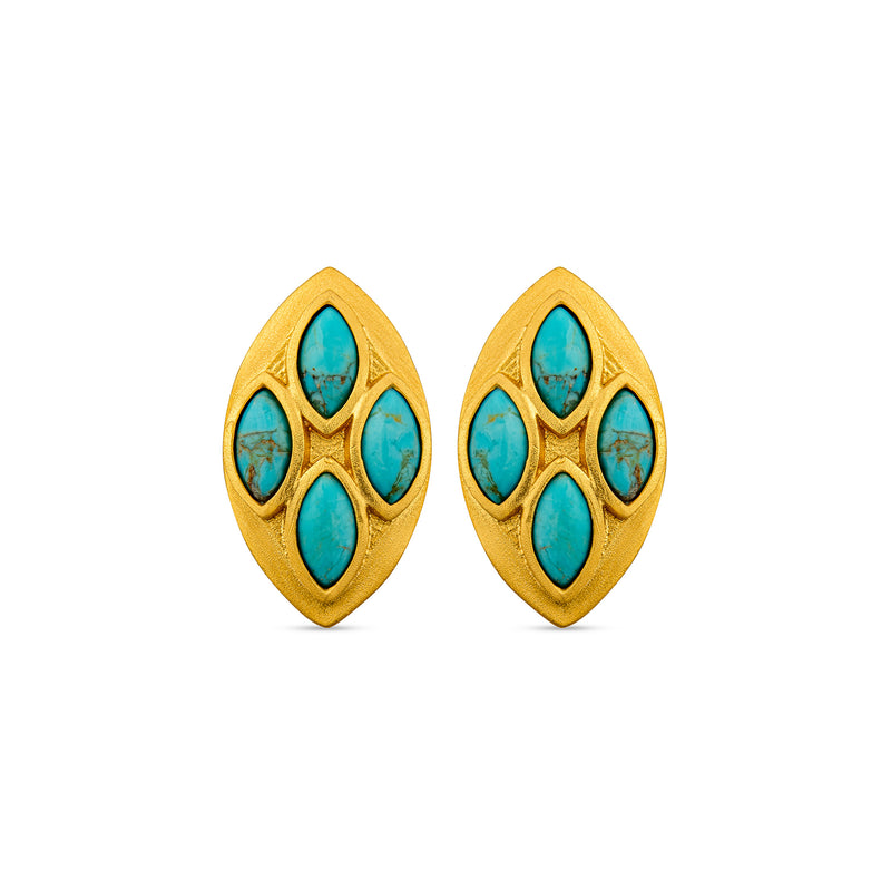 Primrose Stud Earrings - Turquoise