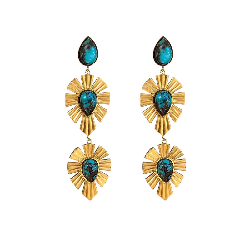 Royal Radiance Earrings - Turquoise - Christina Greene LLC