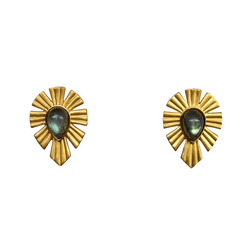 Gold & Bold Stud Earrings - Labradorite - Christina Greene LLC