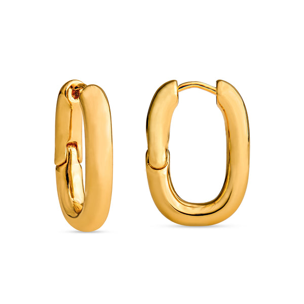 U-Shaped Gold-Plated Hoop Earrings