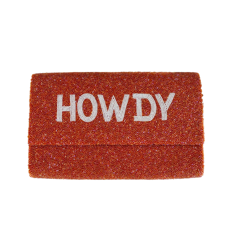 Howdy Beaded Envelope Clutch Purse - Christina Greene LLC