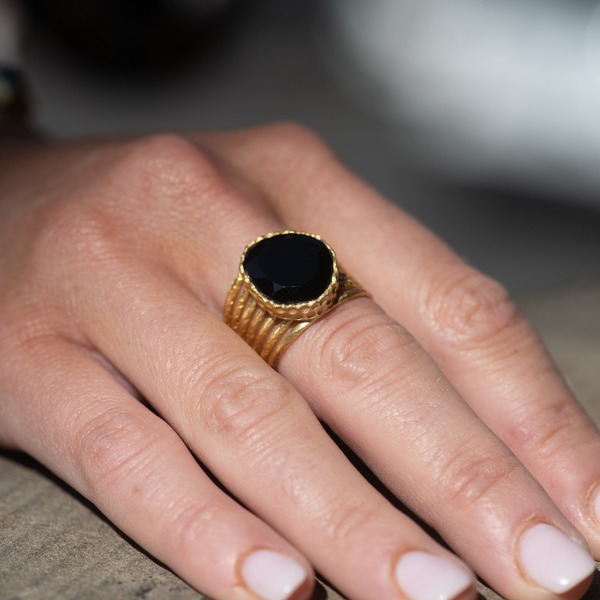 Stackable Ring - Black Onyx - Christina Greene LLC