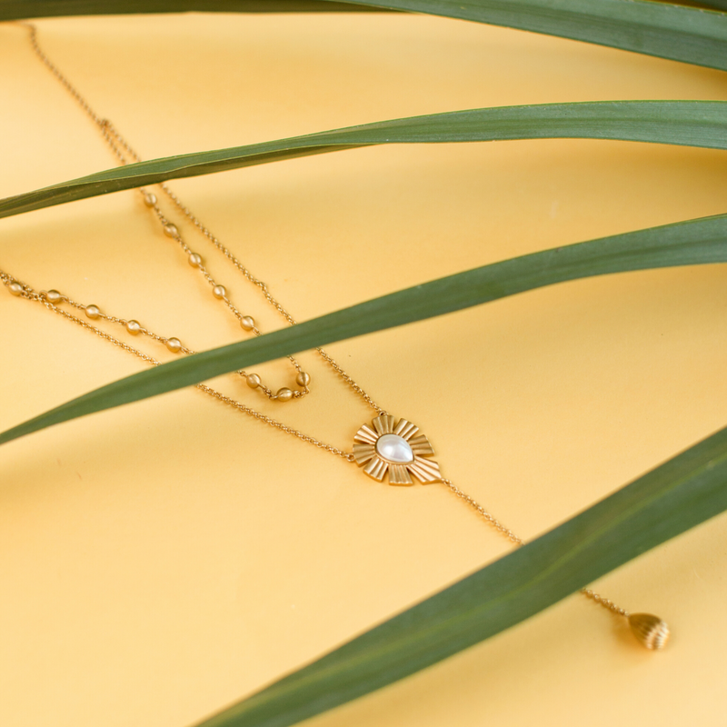 Unique Mystique Layered Lariat Necklace - Pearl - Christina Greene LLC