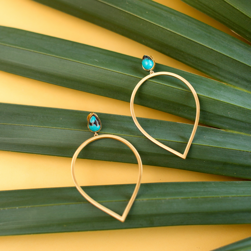 Daybreak Statement Earrings - Turquoise - Christina Greene LLC