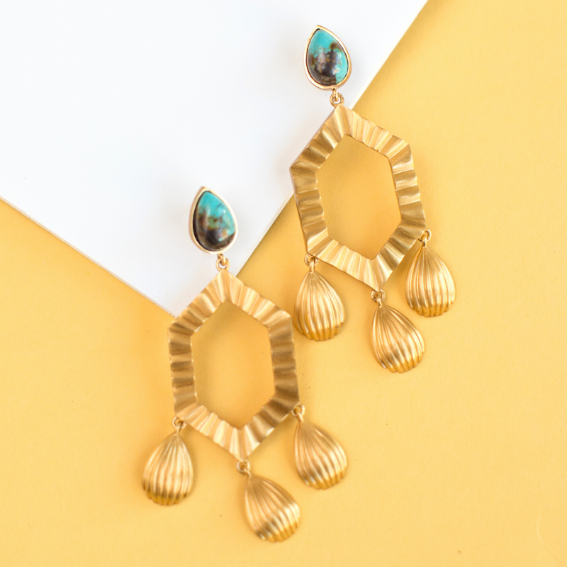 You’re a Gem Statement Earrings - Turquoise - Christina Greene LLC