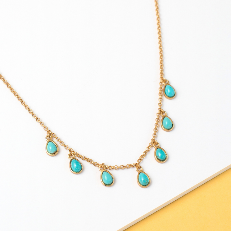 Rise & Shine Collar Necklace - Turquoise - Christina Greene LLC