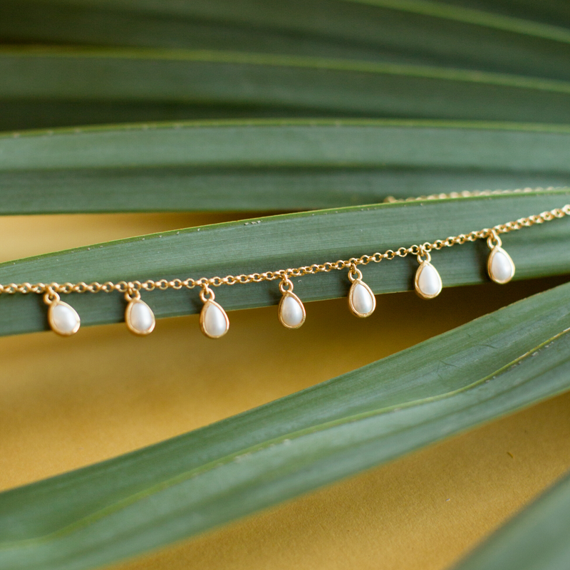 Rise & Shine Collar Necklace - Pearl - Christina Greene LLC
