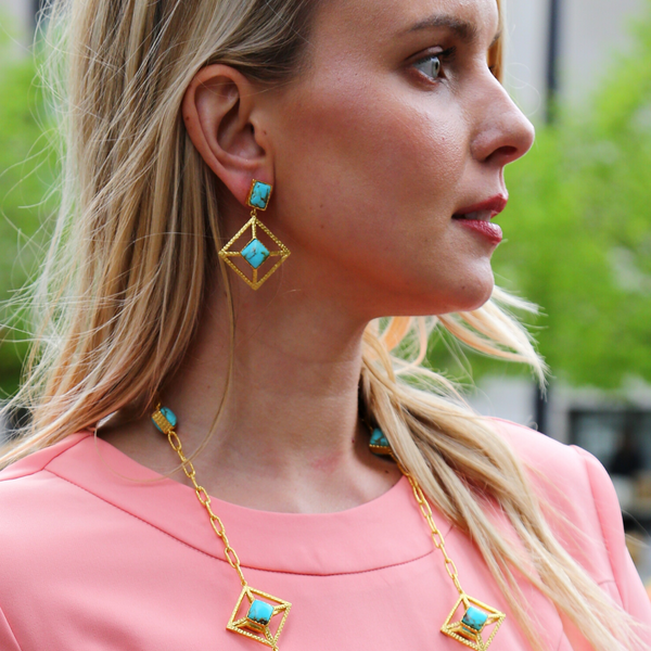 Milox Earring - Turquoise - Christina Greene LLC