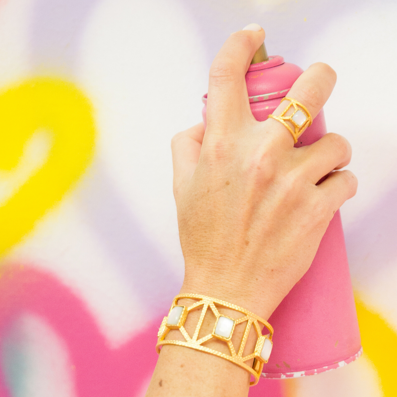 Lennox Cuff - Pearl - Christina Greene LLC