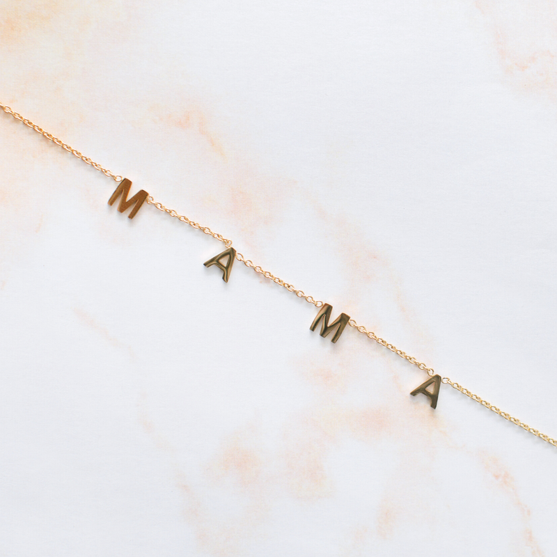 Mama Gold Letter Necklace - Christina Greene LLC