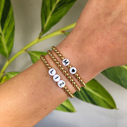 Custom Letter Gold Beaded Bracelet