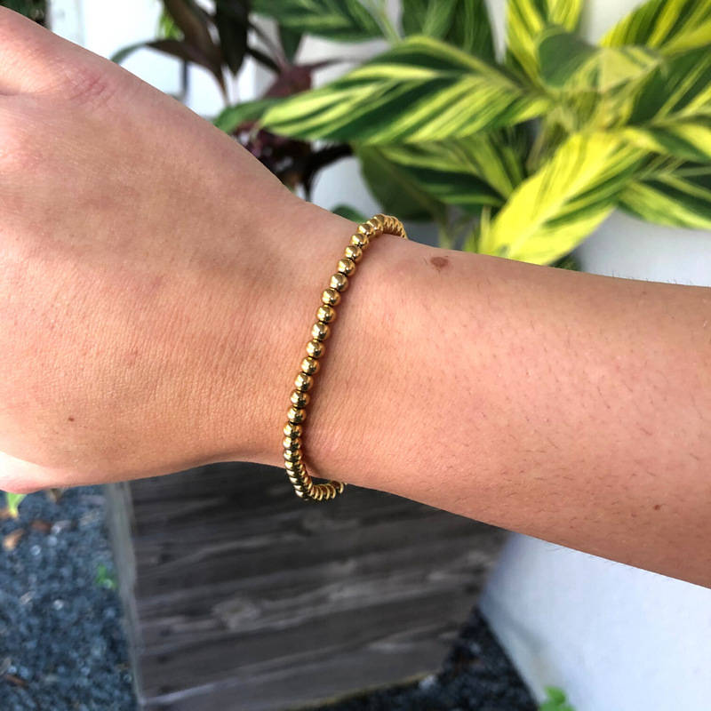 4mm Gold Beaded Bracelet Christina Greene LLC