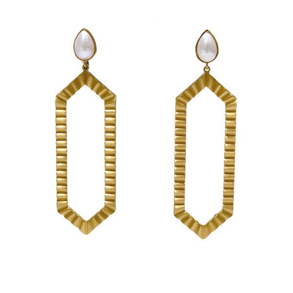 Strike Bold Statement Earrings - Pearl