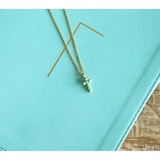 Dainty Turquoise Cross Necklace