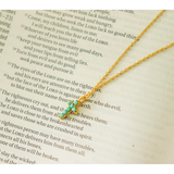 Dainty Turquoise Cross Necklace