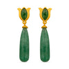 Verona Tulip Drop Earrings - Green Strawberry Quartz