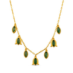 Verona Tulip Necklace - Green Strawberry Quartz