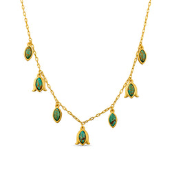 Verona Tulip Necklace - Turquoise