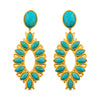 Water Lily Drop Earrings - Turquoise