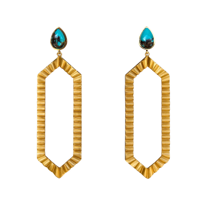 Strike Bold Statement Earrings - Turquoise - Christina Greene LLC