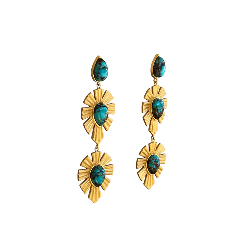 Royal Radiance Earrings - Turquoise - Christina Greene LLC