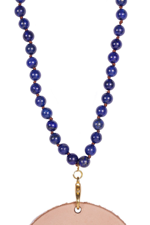 Beaded Badge Holder-Blue