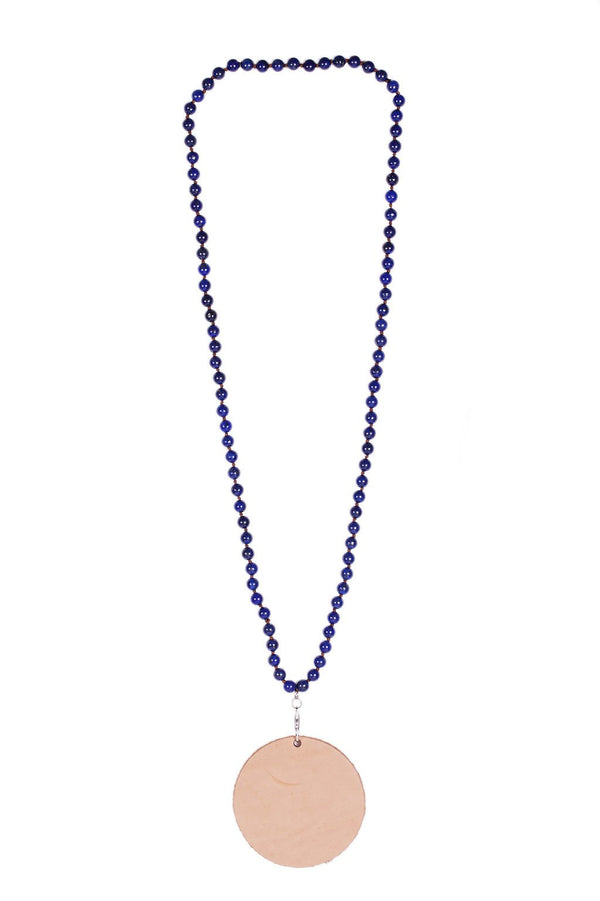 Beaded Badge Holder-Blue