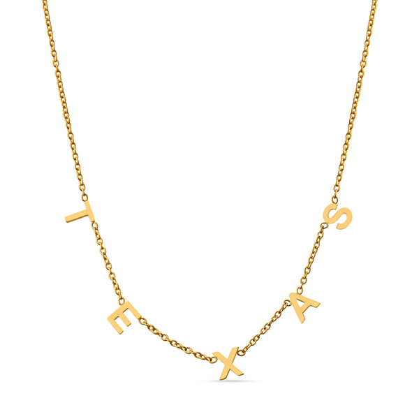 Texas 18K Gold Letter Necklace
