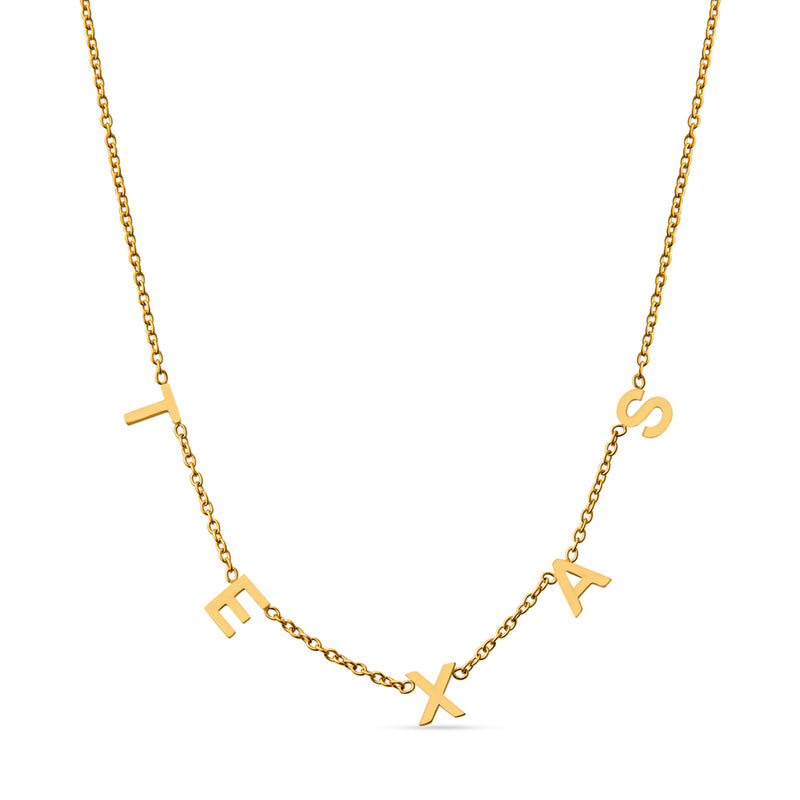Texas 18K Gold Letter Necklace